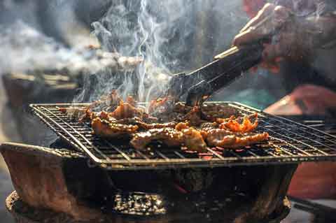BBQ- Barbecue Barbecue auf dem heissen Grill