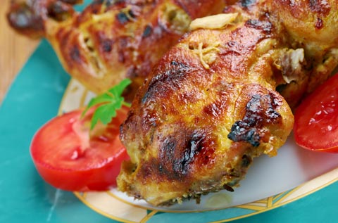 Tandoori-Hähnchen mit frischem Gemüse